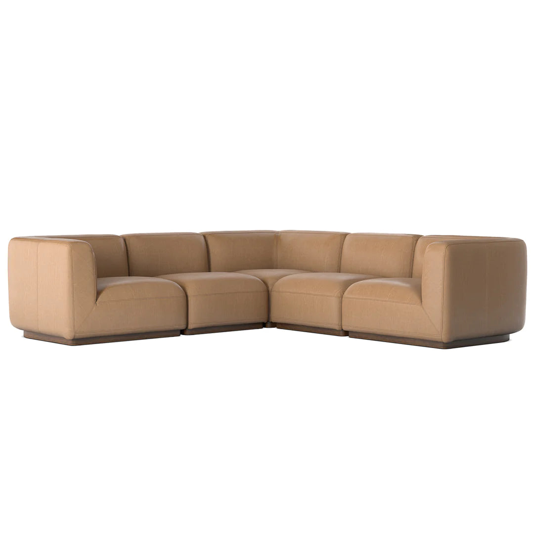 União 4-Seater Modular L-Shaped Leather Couch