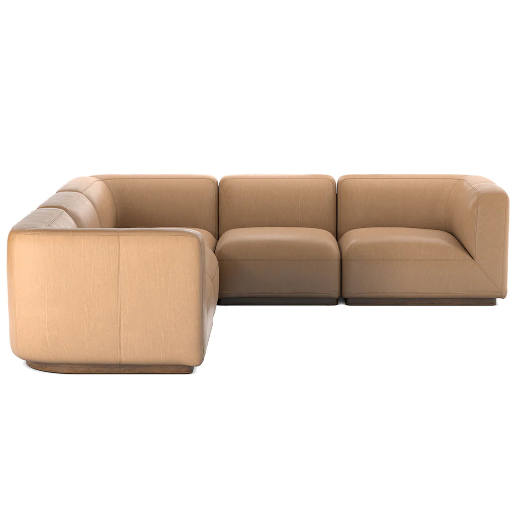 União 4-Seater Modular L-Shaped Leather Couch