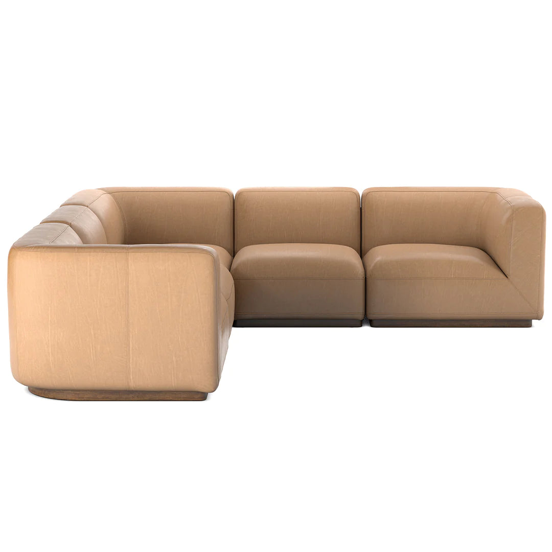 União 4-Seater Modular L-Shaped Leather Couch