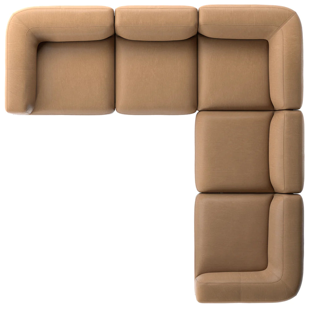 União 4-Seater Modular L-Shaped Leather Couch